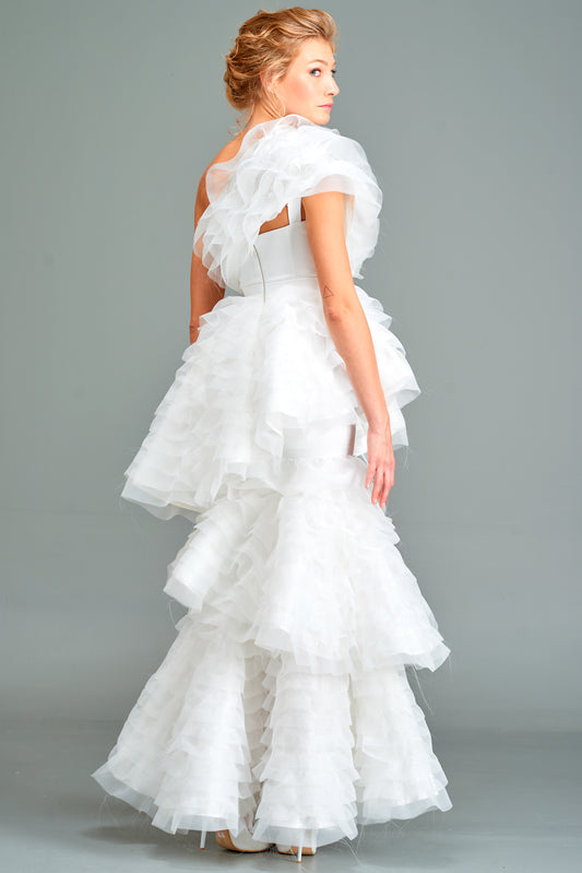 Organza Layered Faille Gown