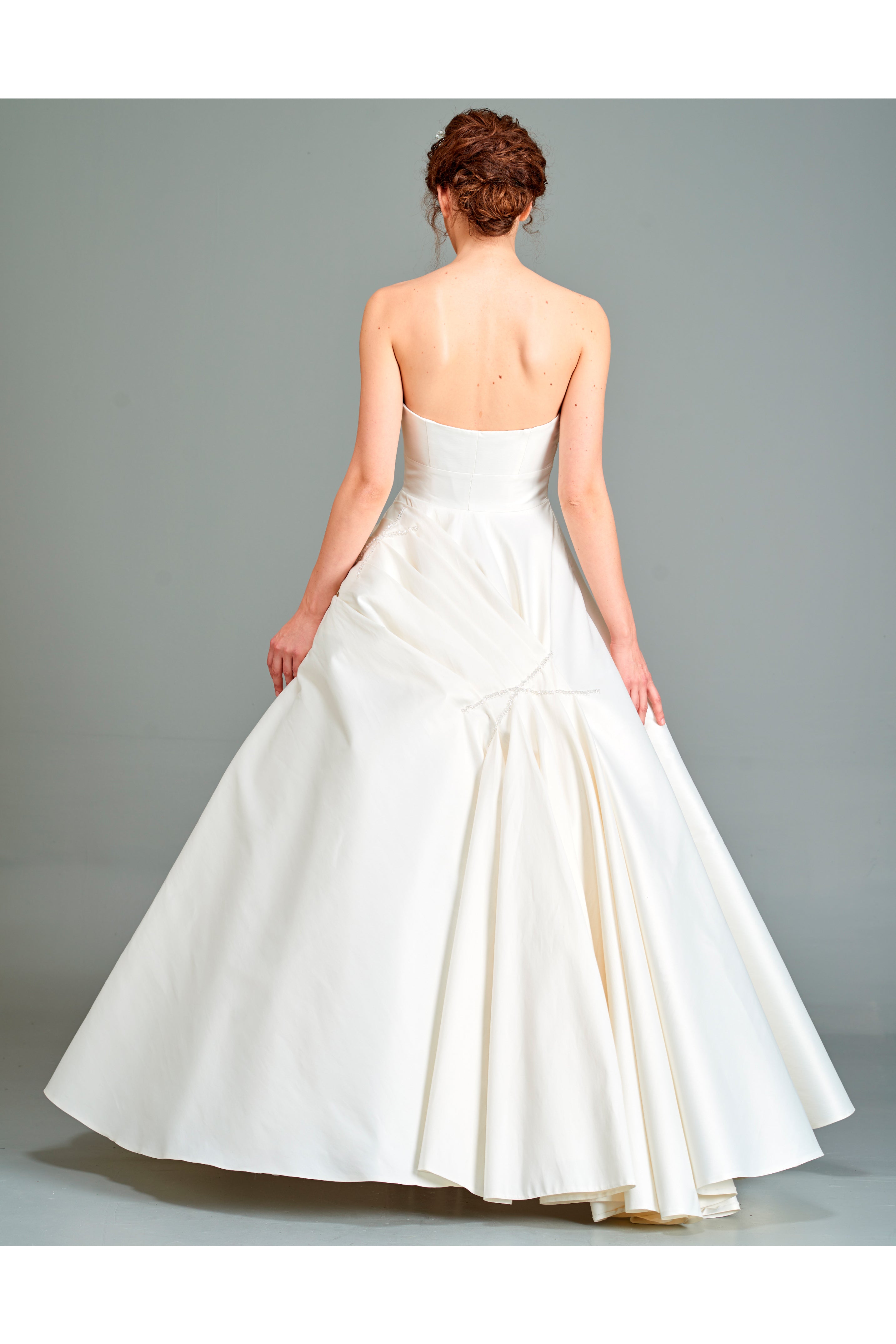 Hand Beaded Taffeta Draped Wedding Dress Black Hand Beaded Taffeta Draped Wedding Dress Black