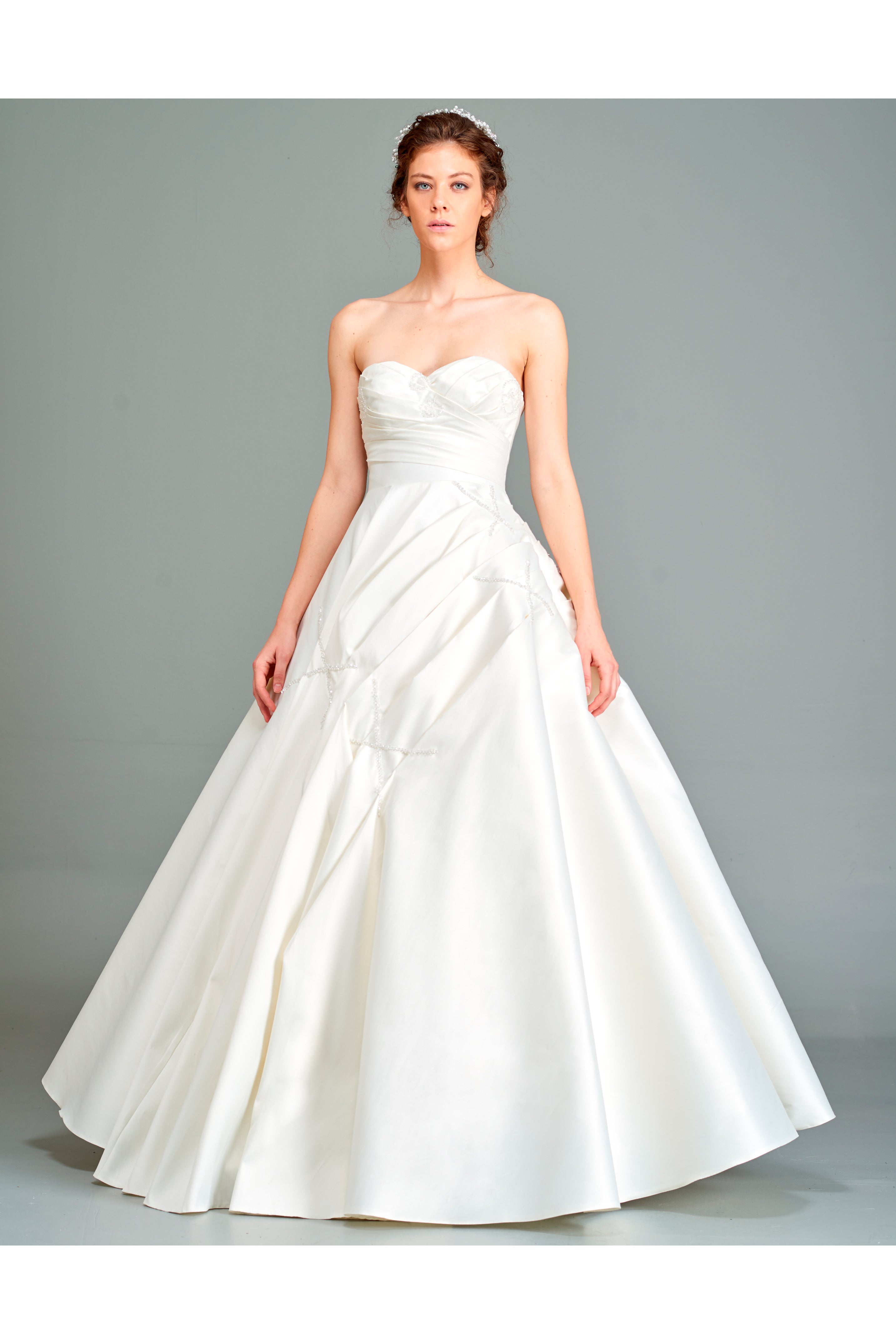 Hand Beaded Taffeta Draped Wedding Dress Black Hand Beaded Taffeta Draped Wedding Dress Black