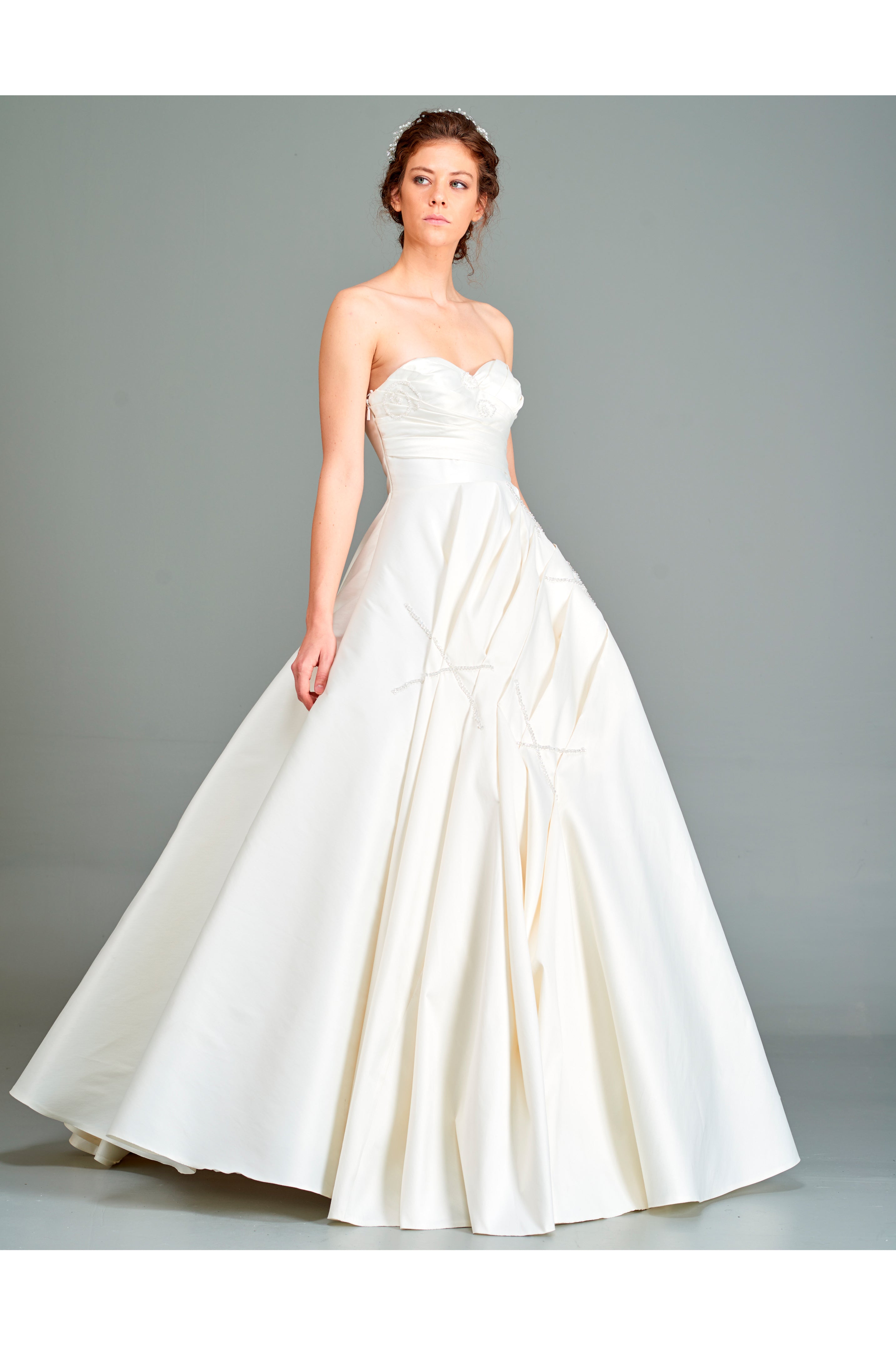 Hand Beaded Taffeta Draped Wedding Dress Black Hand Beaded Taffeta Draped Wedding Dress Black