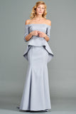 Off-The-Shoulder Structured Long Dress