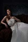 Pleated Taffeta Gown