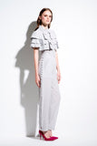 Ruffle Layered Viscose Jacquard Shirt and Pant