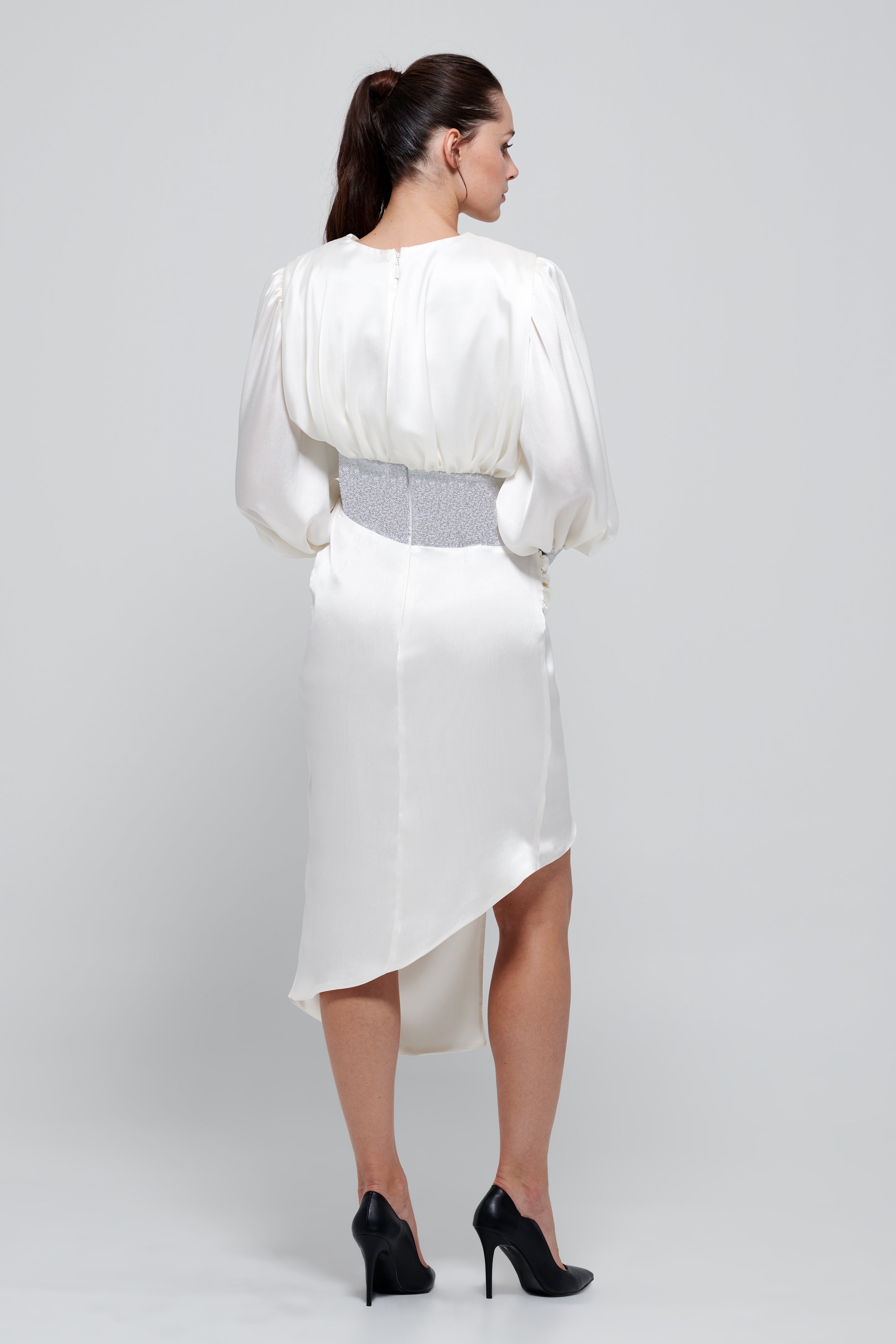 Puffy Sleeve Two Tone Short Dress – John Paul Ataker Puffy Sleeve Two Tone Short Dress – John Paul Ataker