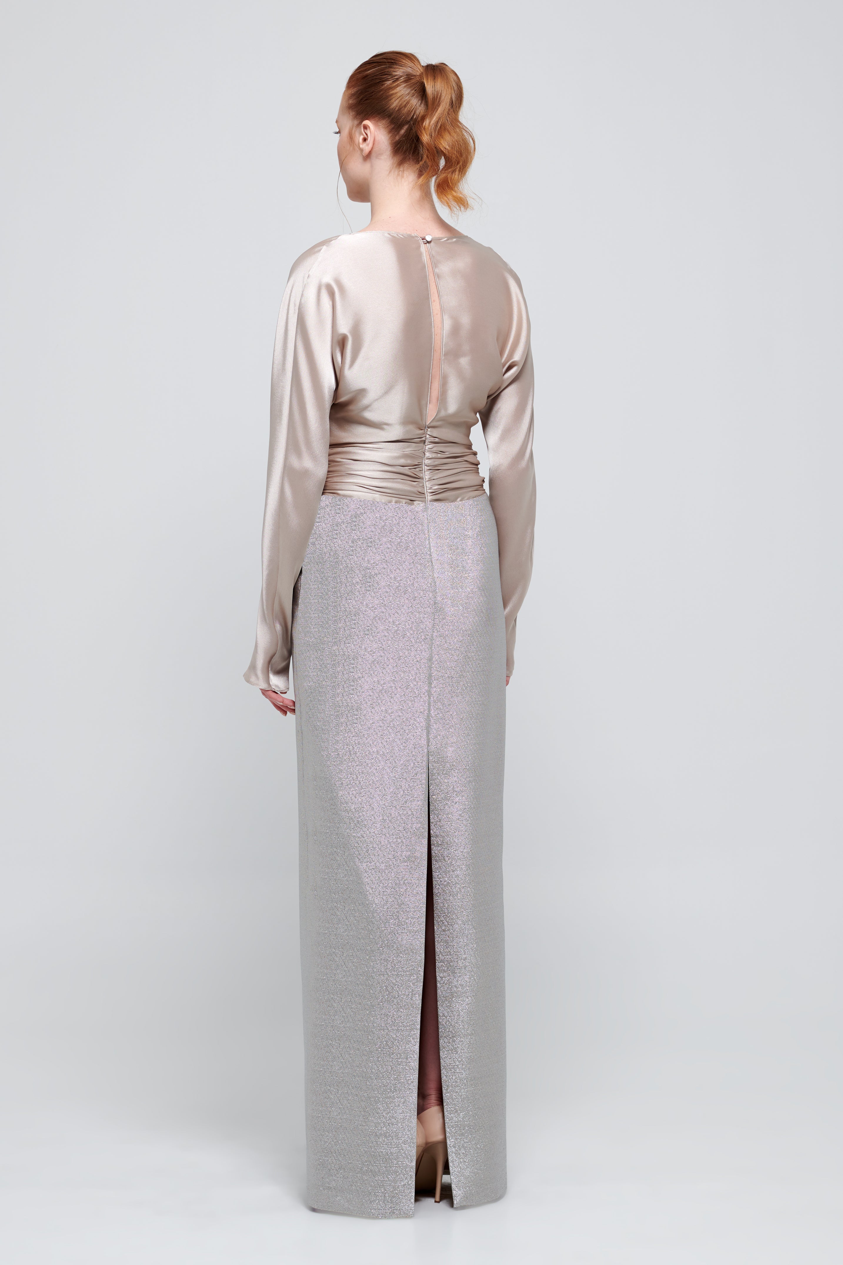 Two Tone Dolman Sleeves Column Long Dress John Paul Ataker Two Tone Dolman Sleeves Column Long Dress John Paul Ataker