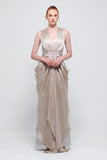 Draped Satin Silk Gown