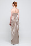 Draped Strapless Vermilion Dress
