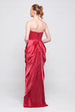 Draped Strapless Vermilion Dress