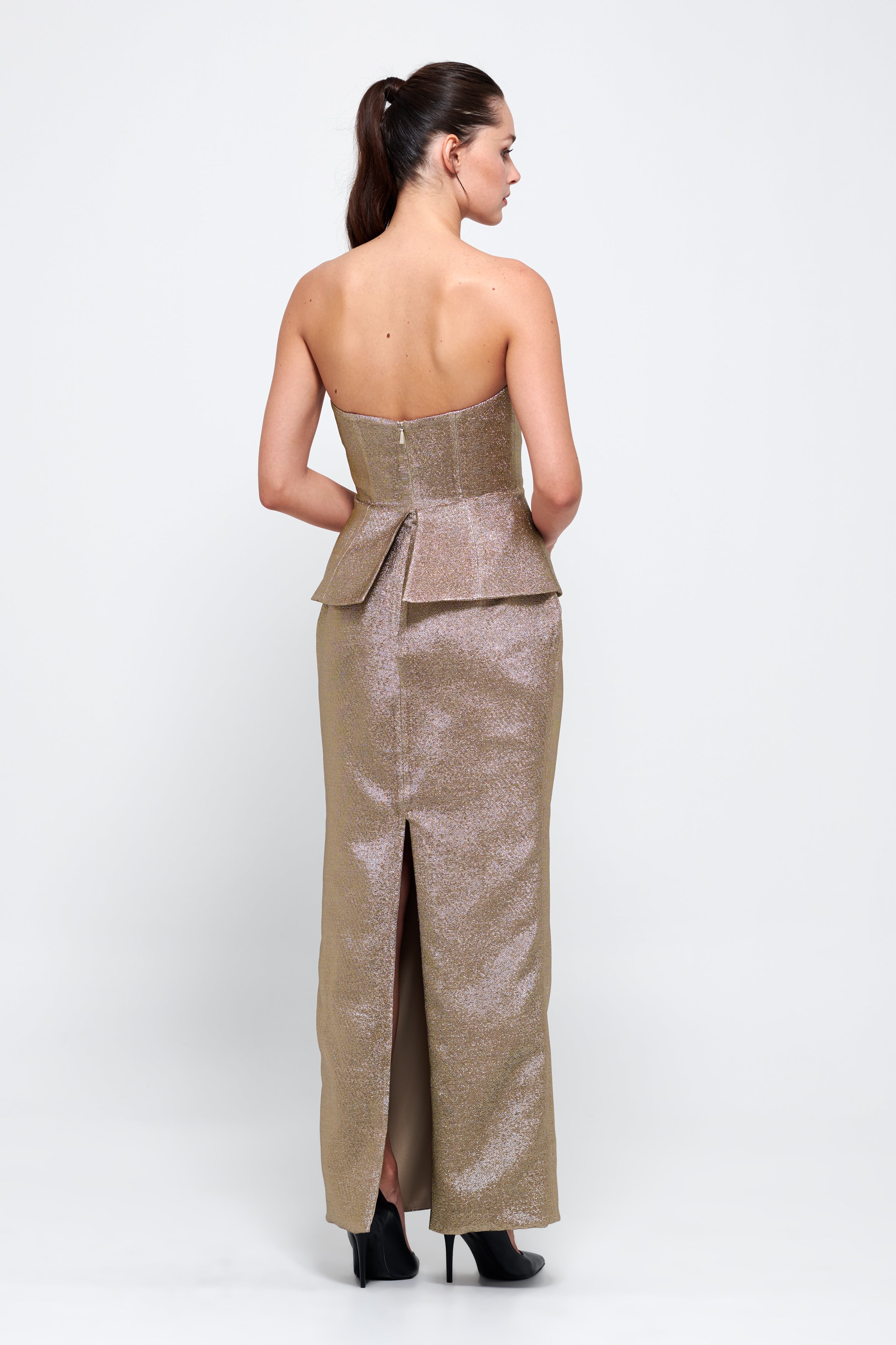 Peplum Detail Long Gown