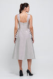 Strapless Ruffle Detailed Corset Effect Glittery Dress