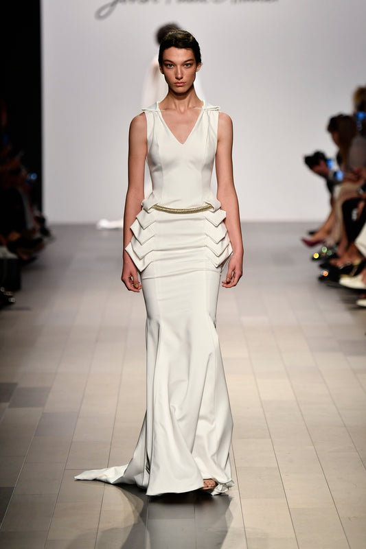 Structured Faille Long Dress