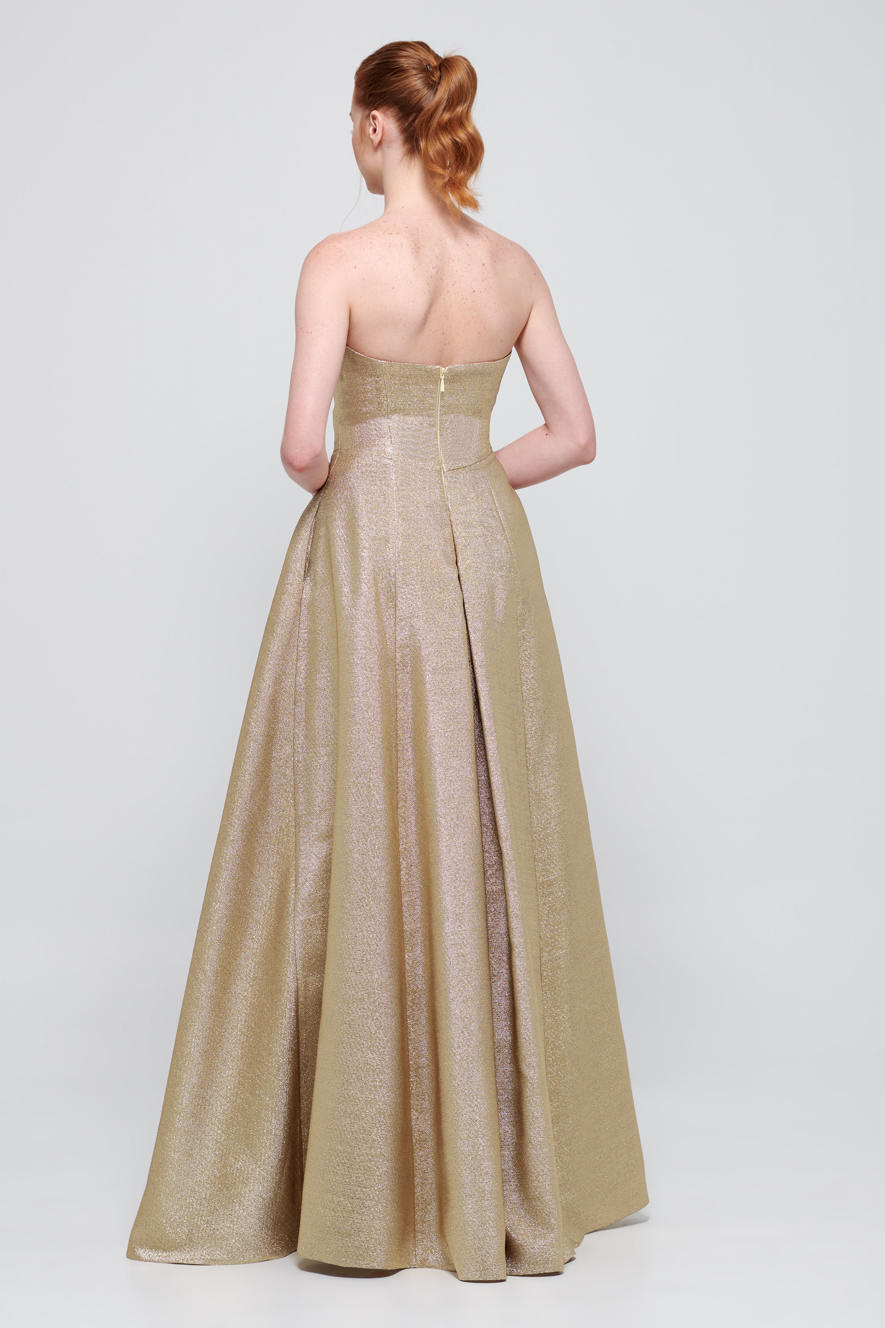 Strapless Long Gold Dress John Paul Ataker Strapless Long Gold Dress John Paul Ataker