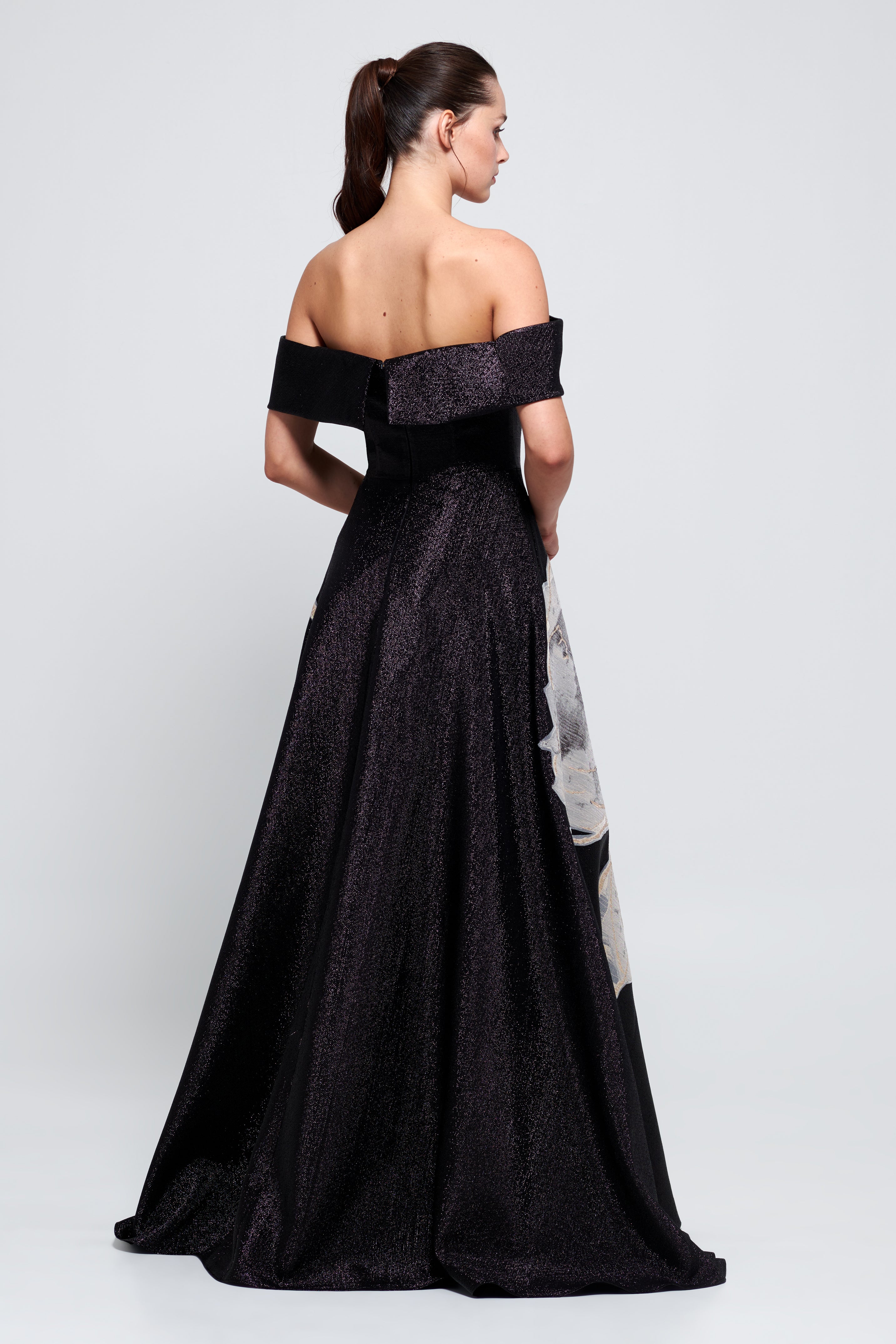 Off-The-Shoulder Black Gown