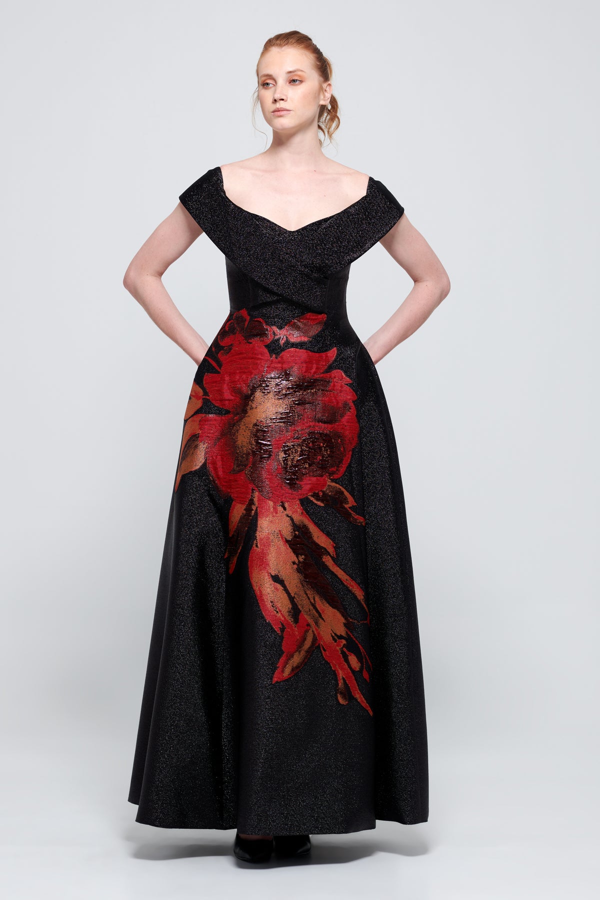 Off The Shoulder Black Gown