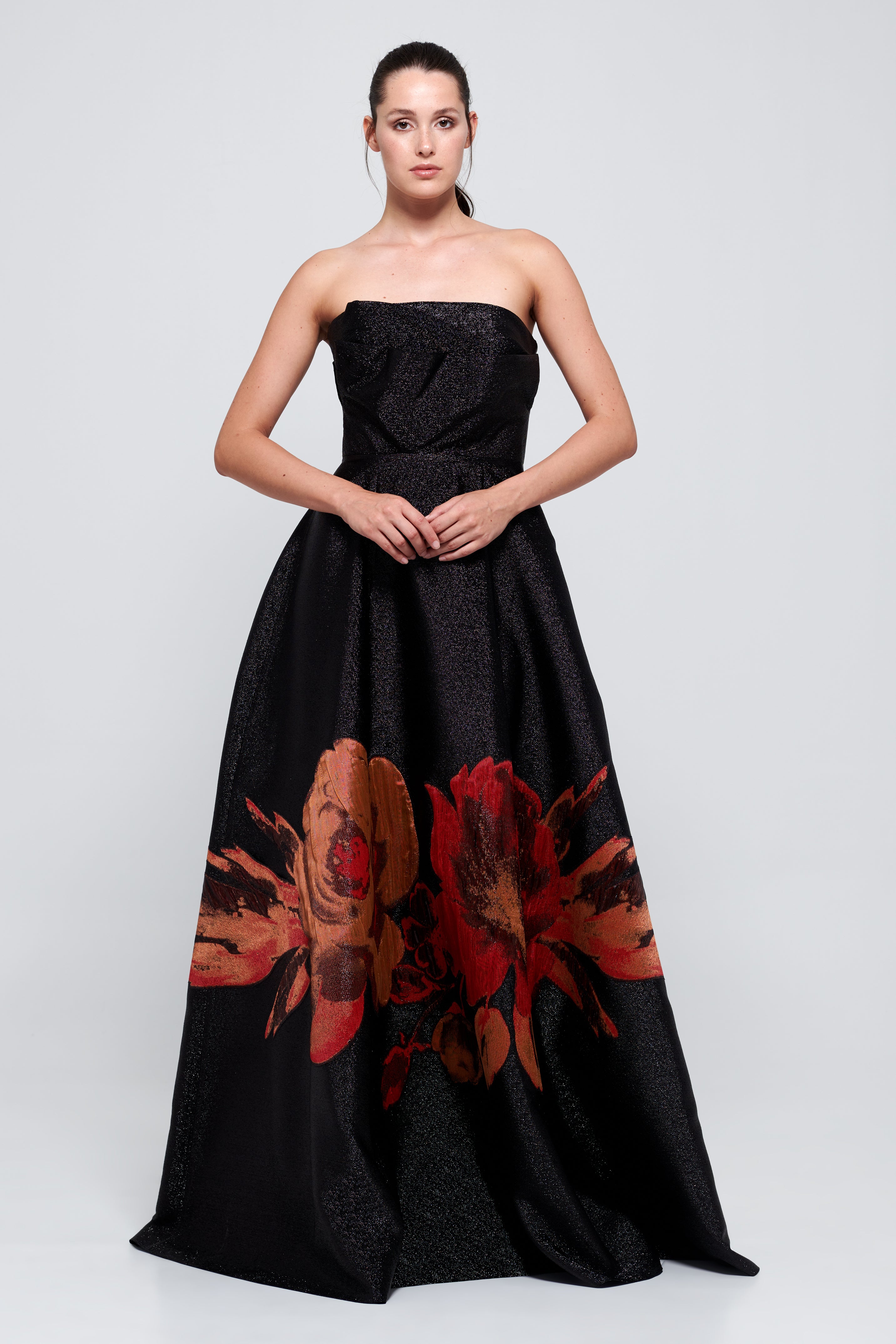 Glamorous Black Strapless Gown