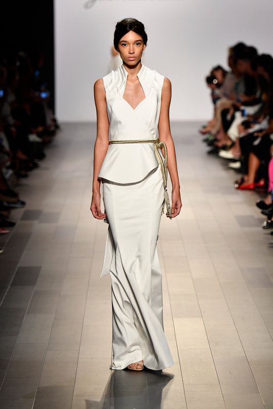 Structured Faille Long Dress