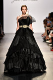 Pleated Organza and Taffeta Layered Ball Gown