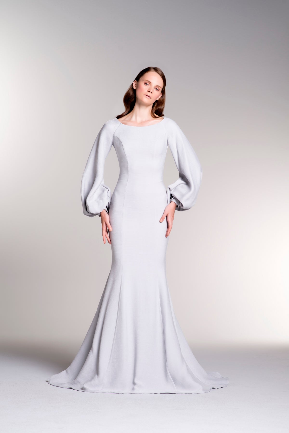 Bell Sleeves Mermaid Dress GRAY Bell Sleeves Mermaid Dress GRAY