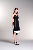 Piping Detailed Jacquard Coctail Dress