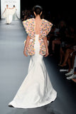 3D Flower Detailed Taffeta Mermaid Dress