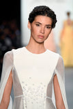 Button Detailed Mesh and Satin Dress