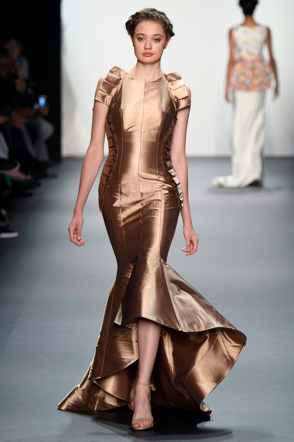 Ruffled Taffeta High Low Dress