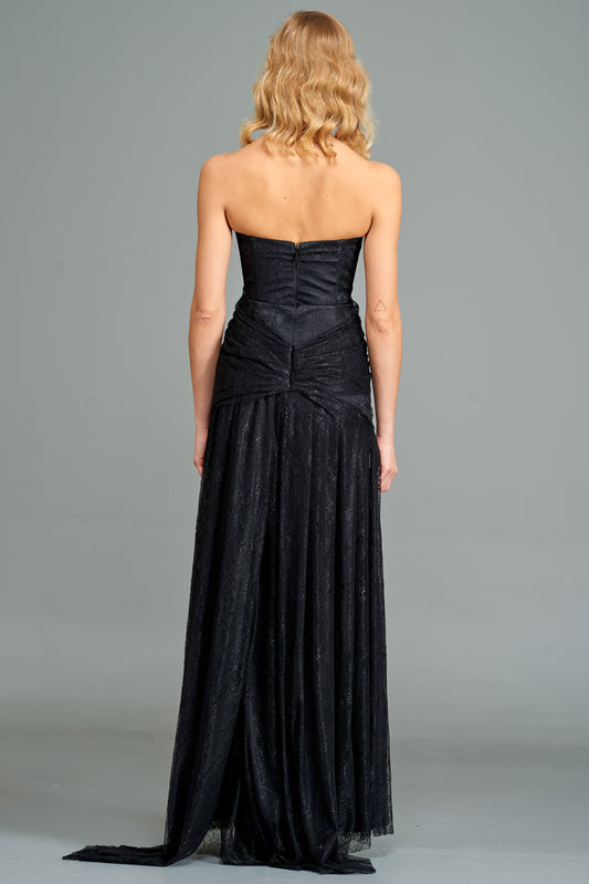 Draped Lace Gown