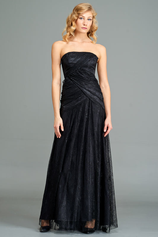 Draped Lace Gown