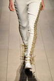 Hand Weaved Cord Detailed Faille Crop Top and Pant