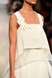 Cotton Twill and Organza Top with 3D Flowers and Pant