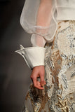 Metallic Burn-Out Organza Long Dress