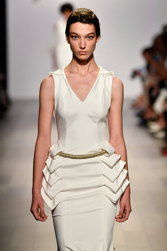 Structured Faille Long Dress