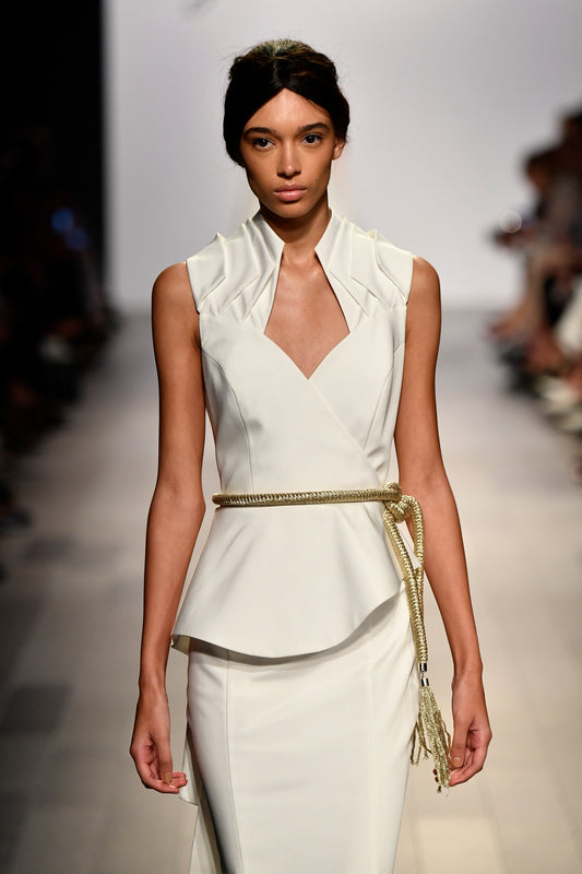 Structured Faille Long Dress