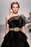 Pleated Organza and Taffeta Layered Ball Gown
