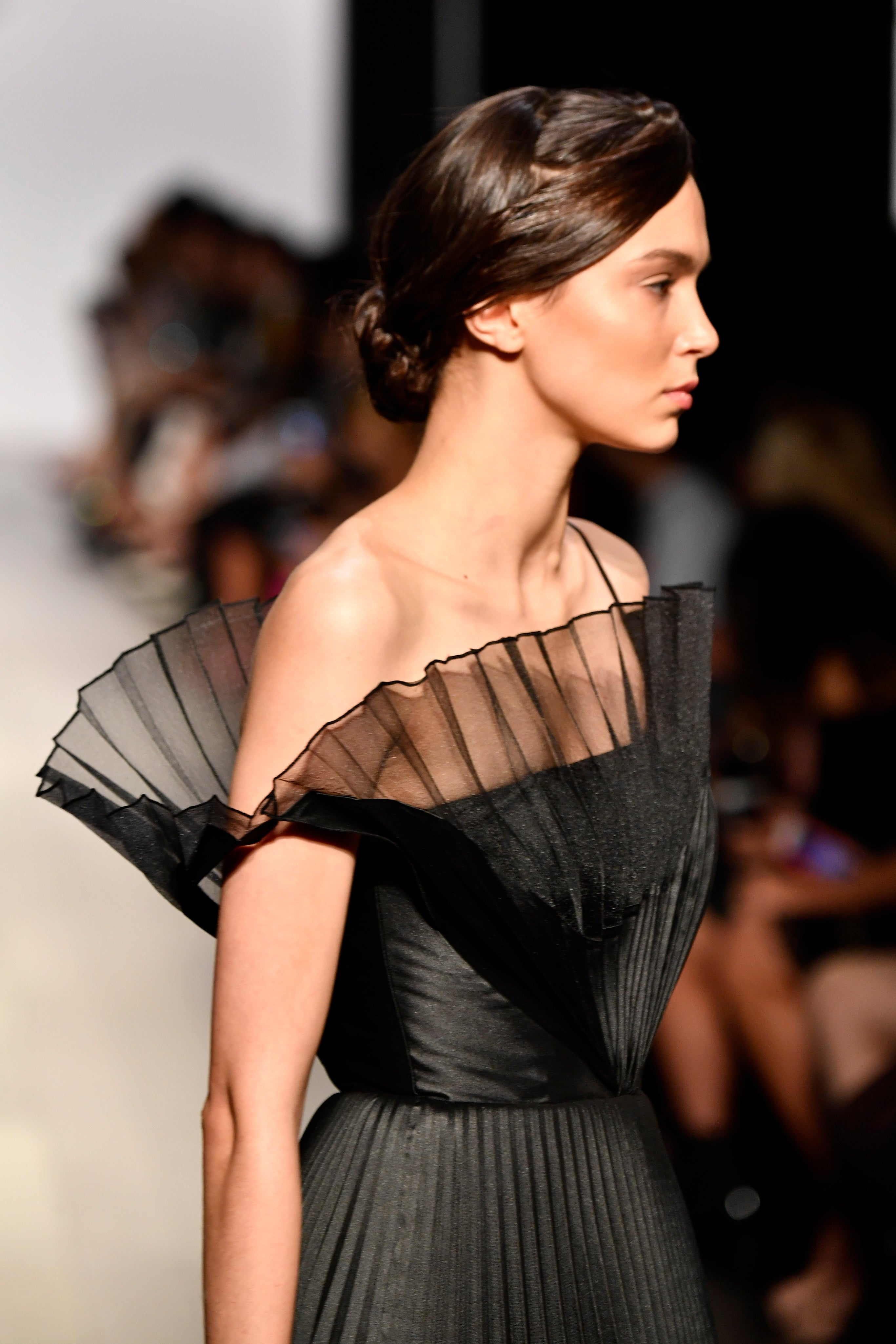 pleated dress fashion Ayla Pleated Satin Gown