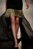 Metallic Fringe Detailed Faille Short Dress