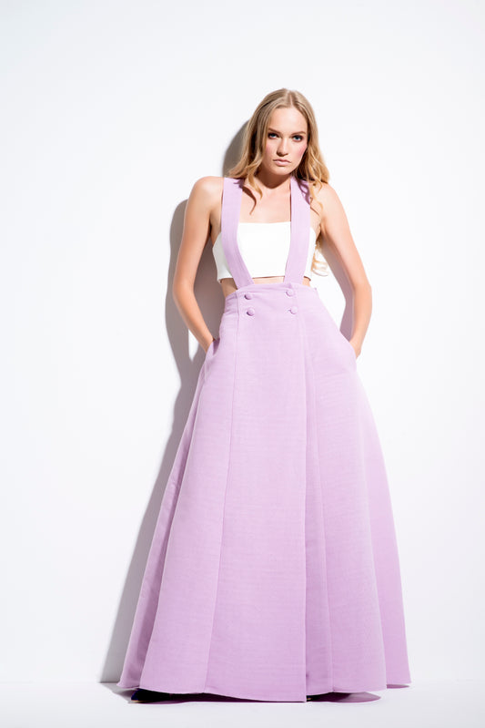 Strapless Double Viscose Crop Top and Skirt