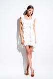 Ruffle Detailed Double Viscose Coctail Dress