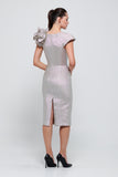 Cap Sleeves Midi Gray Dress