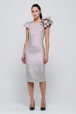 Cap Sleeves Midi Gray Dress