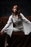 Ruffled Viscose Jacquard and Faille Jumpsuit with Organza Detail