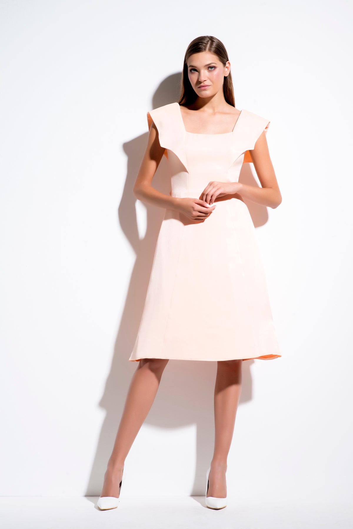 Ruffled Back Viscose Coctail Dress