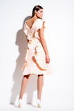 Ruffled Back Viscose Coctail Dress