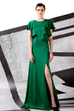 Ruffled Viscose Satin Dress