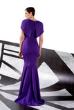 Cape-Sleeves Double Viscose Mermaid Dress