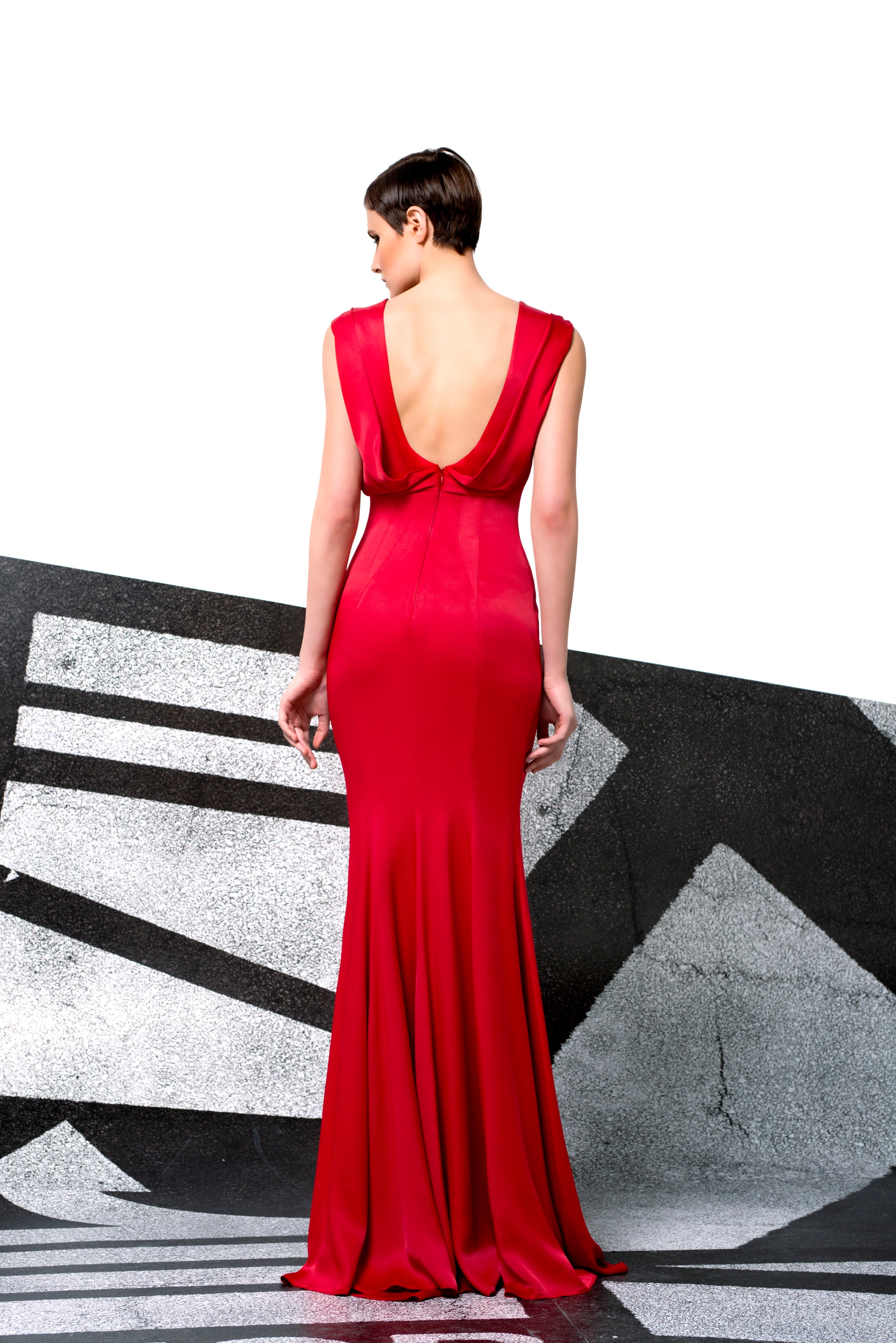 Draped Viscose Satin Mermaid Dress John Paul Ataker Draped Viscose Satin Mermaid Dress John Paul Ataker