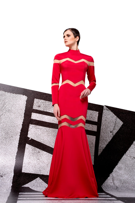 Cut-Out Faille Mermaid Dress