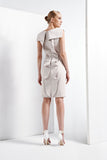 Ruffled Detail Faille Dress