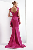 Structured Faille Peplum Mermaid Dress
