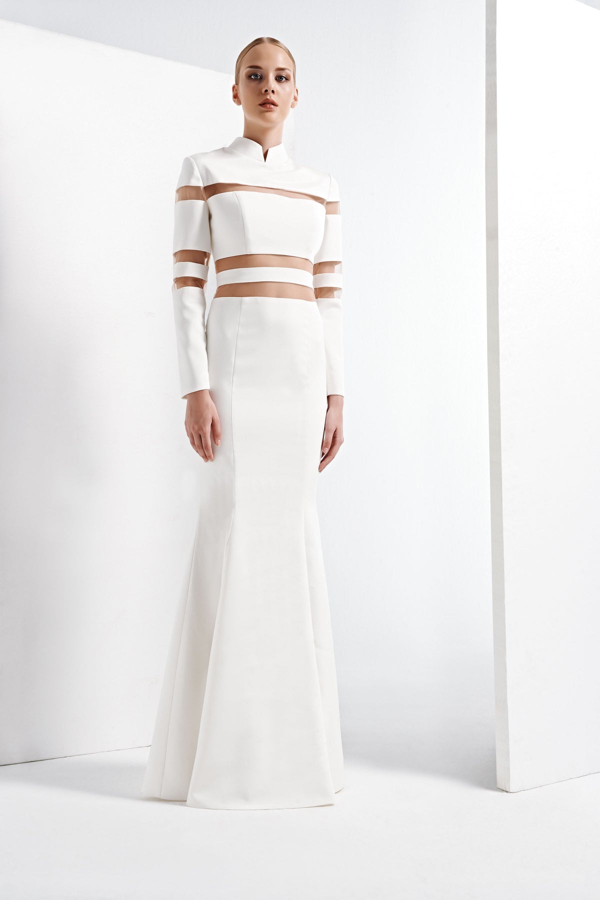 Cut-Out Detailed Faille Mermaid Dress